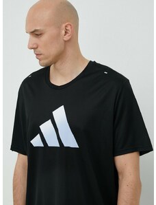 Běžecké tričko adidas Performance Run Icons černá barva, s potiskem