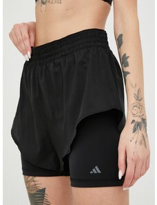 Tréninkové šortky adidas Performance HIIT dámské, černá barva, hladké, high waist