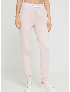 Kalhoty Guess růžová barva, O3YB00 KBS91