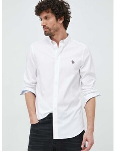 Košile PS Paul Smith bílá barva, slim, s límečkem button-down