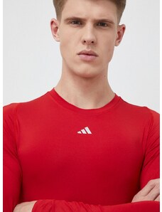 Tréninkové tričko s dlouhým rukávem adidas Performance červená barva