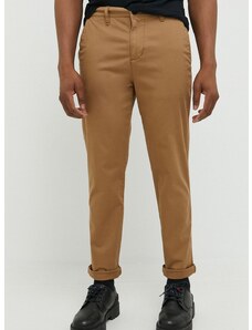 Kalhoty Hollister Co. pánské, hnědá barva, ve střihu chinos