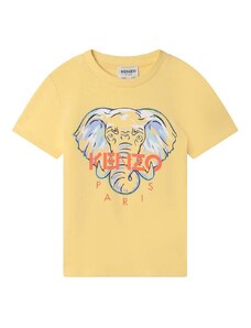 Dětské bavlněné tričko Kenzo Kids žlutá barva, s potiskem
