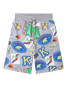 Dětské bavlněné šortky Kenzo Kids šedá barva