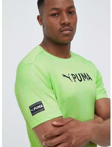 Tréninkové tričko Puma Fit zelená barva, s potiskem