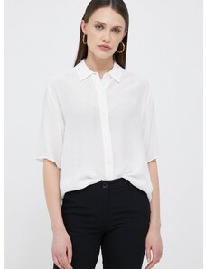 Košile Tommy Hilfiger dámská, bílá barva, relaxed, s klasickým límcem