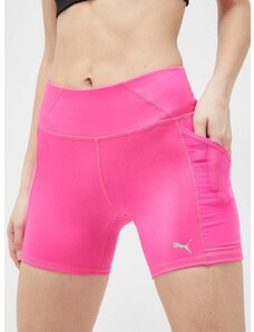 Běžecké šortky Puma Favorite růžová barva, high waist, 523177