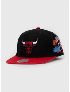 Kšiltovka Mitchell&Ness Chicago Bulls černá barva, s aplikací