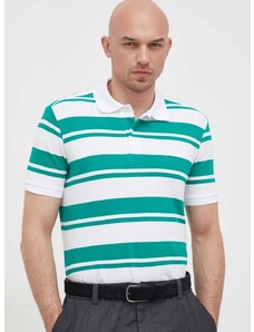 Bavlněné polo tričko United Colors of Benetton zelená barva