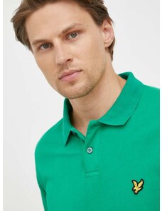 Bavlněné polo tričko Lyle & Scott zelená barva