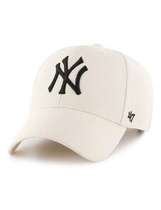 47 brand Čepice s vlněnou směsí 47brand MLB New York Yankees béžová barva, s aplikací, B-MVPSP17WBP-NT
