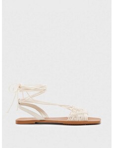 Kožené sandály AllSaints dámské, bílá barva, Donna