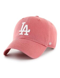 47 brand Bavlněná baseballová čepice 47brand MLB Los Angeles Dodgers růžová barva, s aplikací, B-RGW12GWSNL-IRA