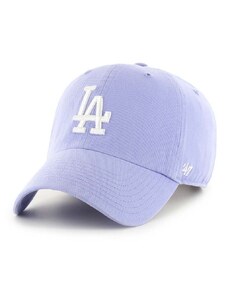 Bavlněná baseballová čepice 47brand MLB Los Angeles Dodgers fialová barva, s aplikací, B-RGW12GWS-LVB
