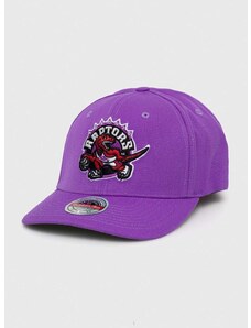 Čepice s vlněnou směsí Mitchell&Ness Toronto Raptors fialová barva, s aplikací