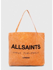 Bavlněná taška AllSaints oranžová barva