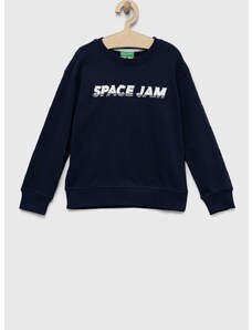 Dětská bavlněná mikina United Colors of Benetton x Space Jam tmavomodrá barva, s potiskem