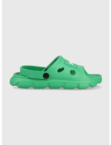Dětské pantofle United Colors of Benetton zelená barva