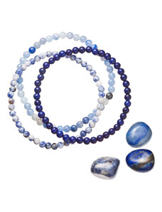 EVOLUTION GROUP Náramky s minerálními kameny sodalit, avanturín a lapis lazuli 43043.3 modrý