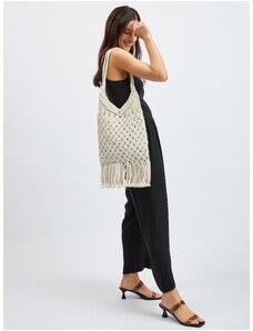 Bílá dámská pletená taška s ozdobným detailem ORSAY