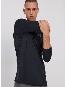 Tréninkové tričko s dlouhým rukávem Under Armour černá barva, 1361506