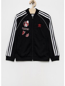 Dětská mikina adidas Originals HF7577 černá barva, s potiskem