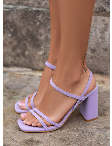 DeeZee Fialové sandály na vysokém podpatku Cool girl Fialová