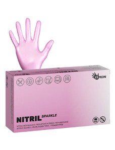 Espeon Rukavice NITRIL SPARKLE perleťově růžové 4.0g 100ks