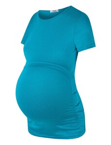 Těhotenské a kojící tričko 3v1 Happy Mama tyrkysové
