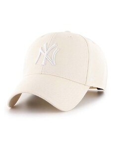 47 brand Čepice s vlněnou směsí 47brand MLB New York Yankees béžová barva, s aplikací, B-MVPSP17WBP-NTC