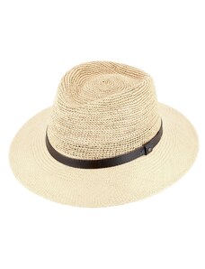 Fiebig Letní slaměný klobouk Fedora - ručně pletený - Ekvádorská panama - Traveller "Crochet"