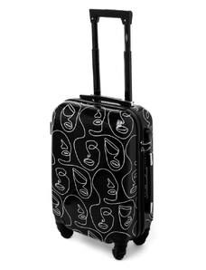 Rogal Černo-bílý skořepinový cestovní kufr "Mystery" - vel. M, L, XL