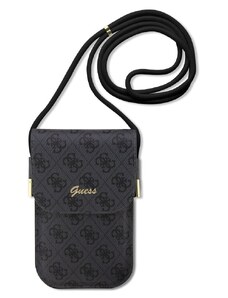 Univerzální pouzdro / taška s kapsou na mobil - Guess, 4G Metal Logo Script Black