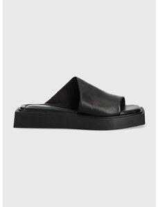 Kožené pantofle Vagabond Shoemakers Evy dámské, černá barva, na platformě