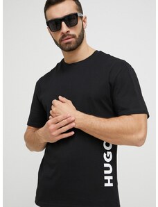 Plážové tričko HUGO černá barva, s potiskem