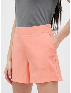 Outdoorové šortky Helly Hansen Thalia 2.0 oranžová barva, high waist, 34328