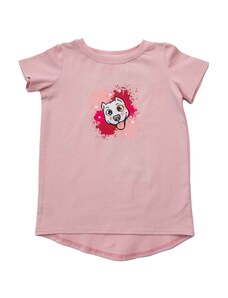 Babu Dívčí růžové prodloužené tričko s krátkým rukávem
