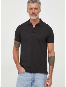 Bavlněné polo tričko Calvin Klein Jeans černá barva, J30J323394