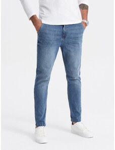 Ombre Clothing Pánské džínové kalhoty CARROT FIT - modré V1 OM-PADP-0117