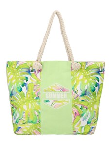 Jessica Prostorná plážová taška Tropy, zelená
