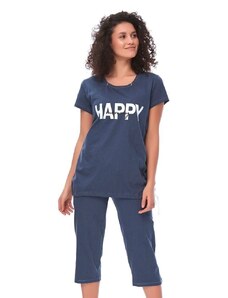 DN Nightwear Mateřské pyžamo Happy mommy tmavě modré
