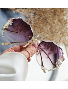 Carla Černo-zlaté sluneční brýle s ozdobnými kamínky Naomi