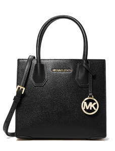 Michael Kors Mercer Medium Pebbled Leather Crossbody Bag Black