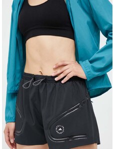 Běžecké šortky adidas by Stella McCartney Truepace černá barva, s potiskem, high waist