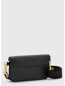 Kožená kabelka AllSaints černá barva