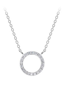 SYLVIENE Stříbrný náhrdelník Circle se Zirkony