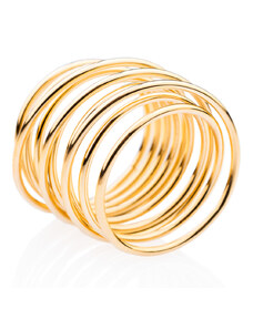 franco bene Zamotaný prsten (široký) - zlatý