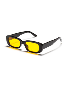 franco bene Retro oválné sluneční brýle se žlutými sklíčky
