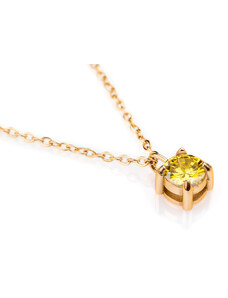 franco bene Diamond pozlacený náhrdelník - žlutý
