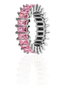 franco bene Stříbrný crystal prsten - růžový
